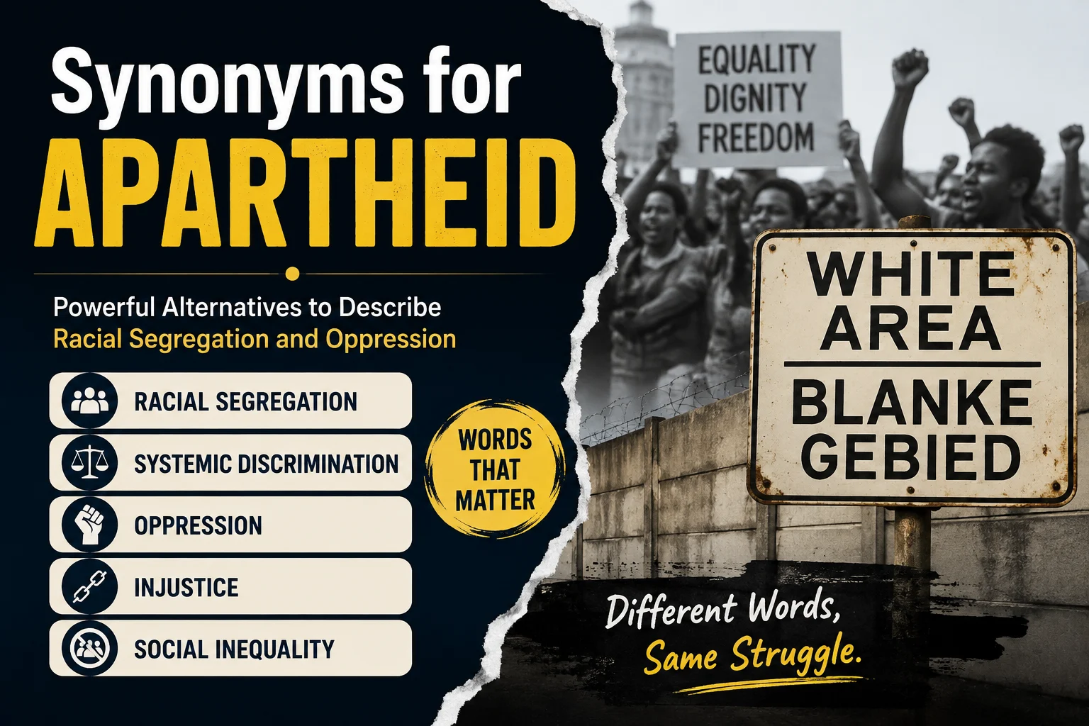 Synonyms for Apartheid