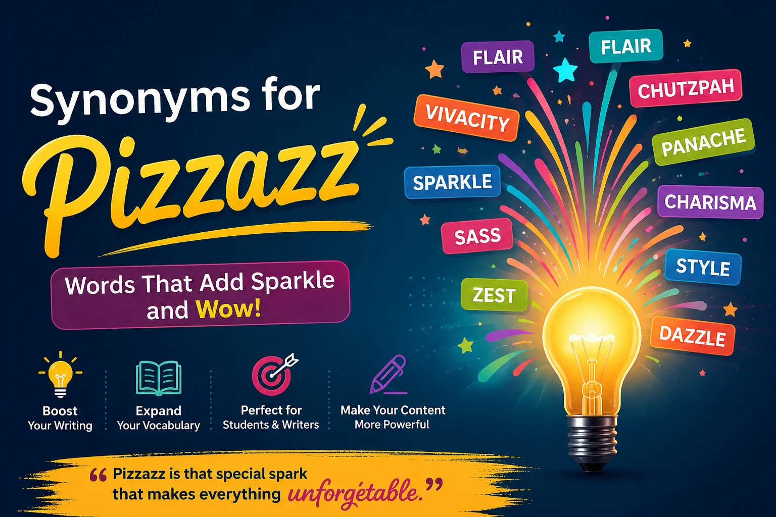 Synonyms for Pizzazz