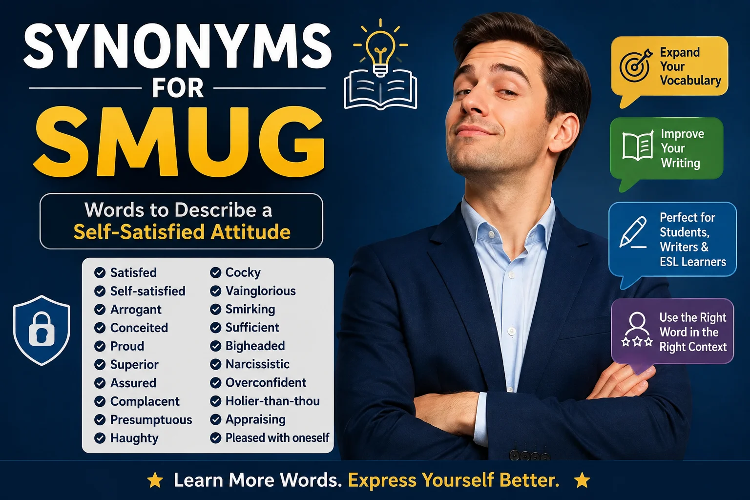 Synonyms for Smug