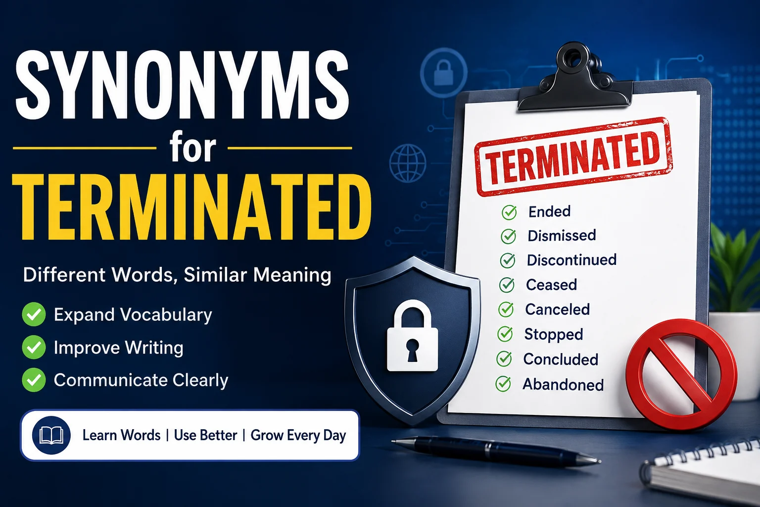 Synonyms for Terminated