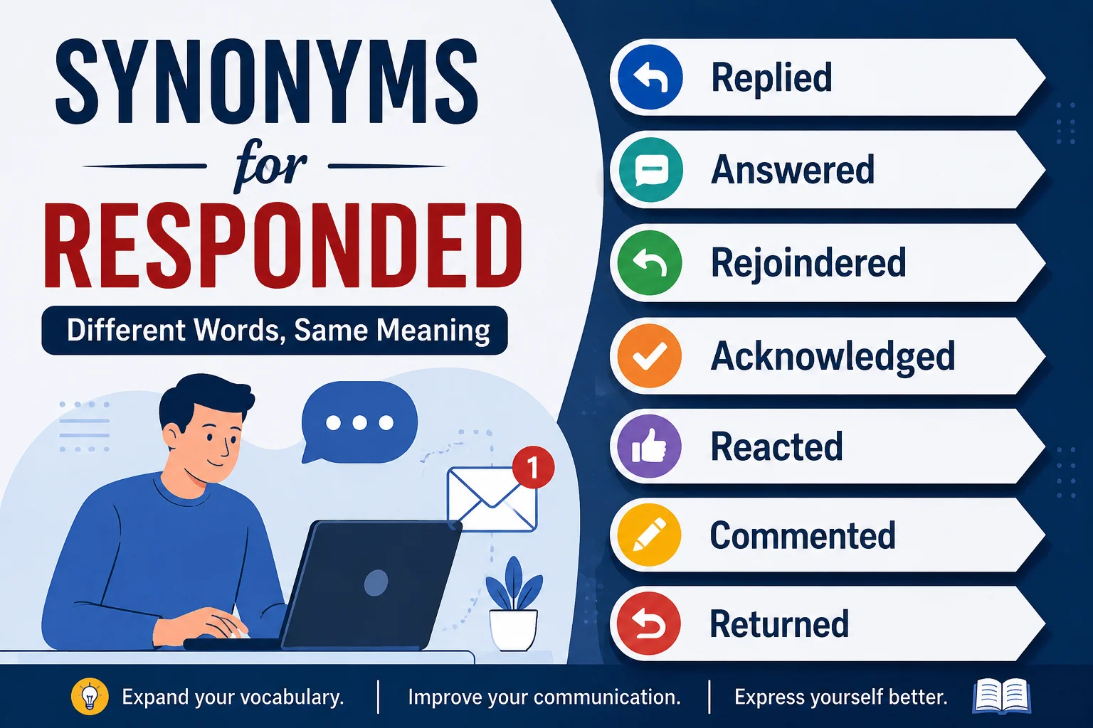 Synonyms for Responded