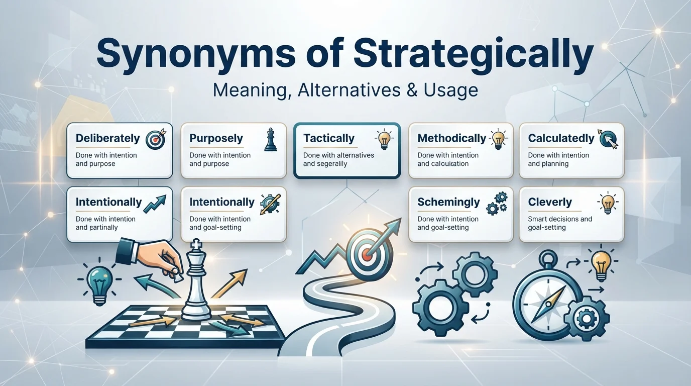Synonyms of Strategically