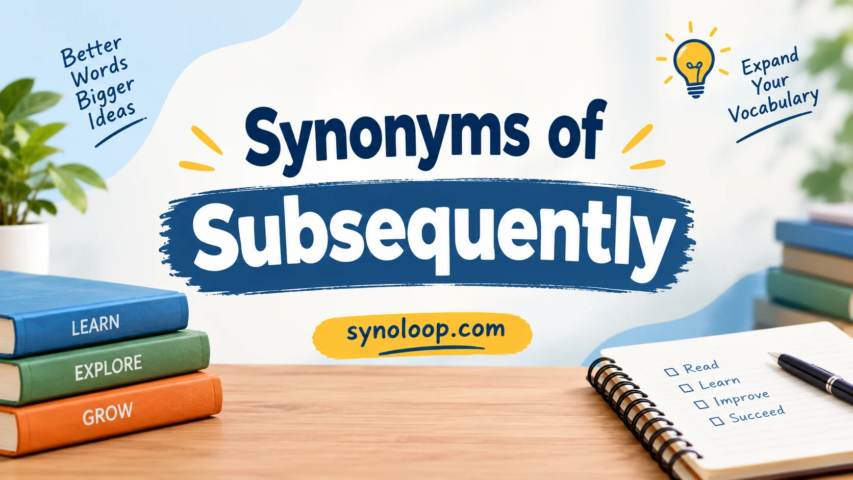 Synonyms of Subsequently