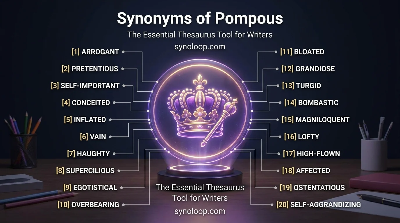 Synonyms of Pompous